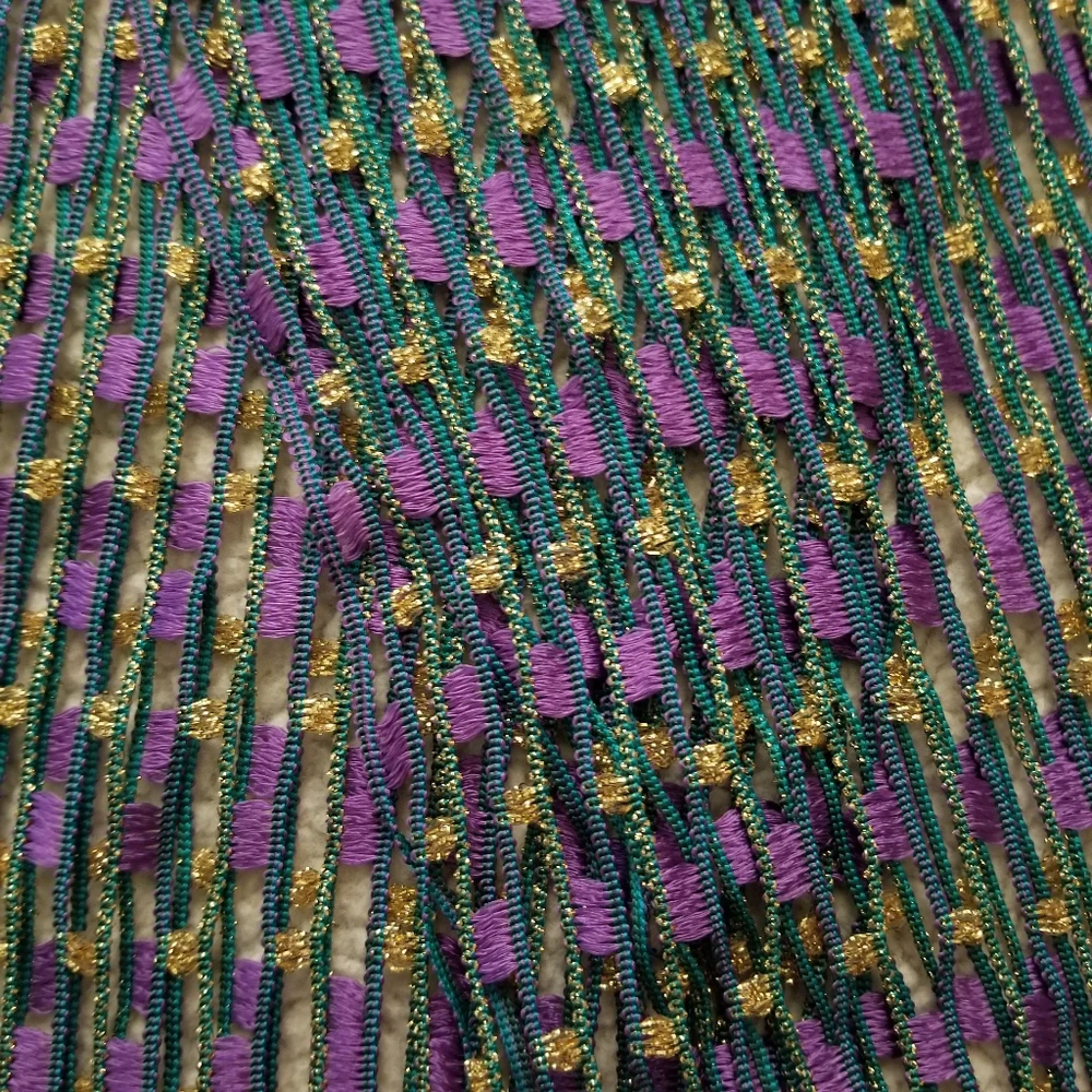Purple & Teal Open Weave Glitter Scarf Wrap